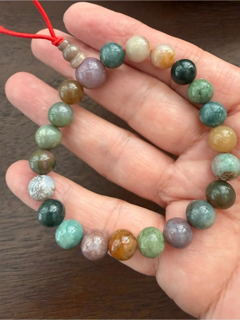 Multicolor Agate Bead Stretchy Bangle Bracelet